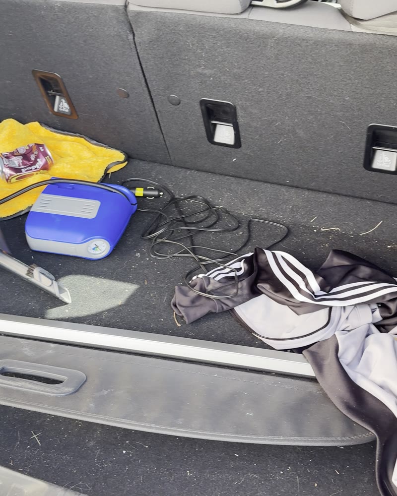 Trunk before being cleared and vacuumed